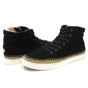 UGG GRADIE HIGH TOP ESPADRILLE SNEAKER -BLACK SUEDE -WOMEN’S US 11 -NEW